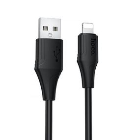 Дата кабель Hoco X124 Bien silicone USB to Lightning 2.4A (1m) Black