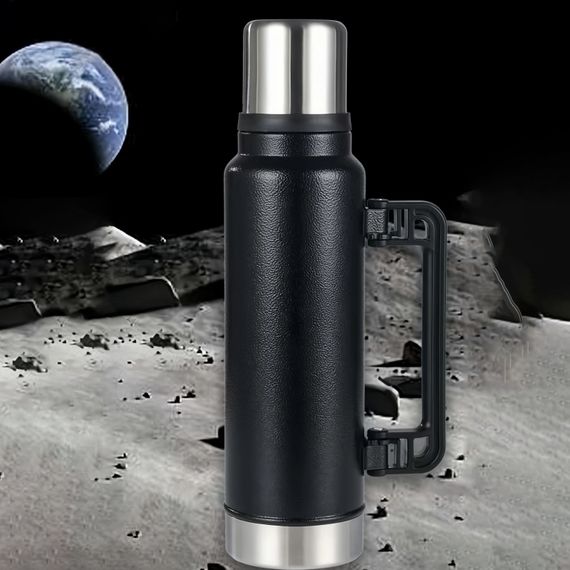 Кружка-термос Vacuum flask 970, 1400 мл · Термос nуристичний з чашкою з нержавіючої сталі | Зображення 1