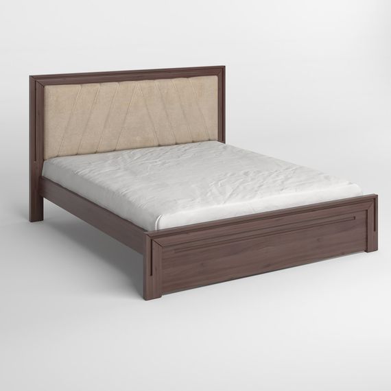 Полуторне дерев'яне ліжко Mebigrand Торонто Т2 Горіх темний/Аляска 23 (бежевий) 120х200 см (MBG-8174) | Зображення 1