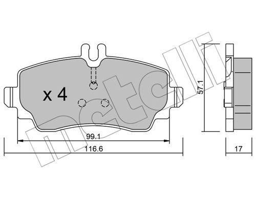 Колодки тормозные передние Mercedes Benz A-class W168 97-04  22-0310-0 | Зображення 1