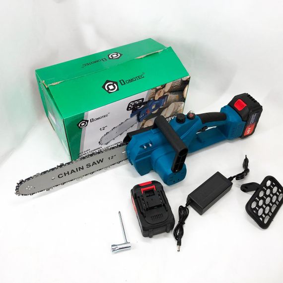 Компактная пила для дачи DOMOTEC Chain Saw 12" (30см), Переносная цепная пила на аккумуляторе FD-48 | Зображення 9