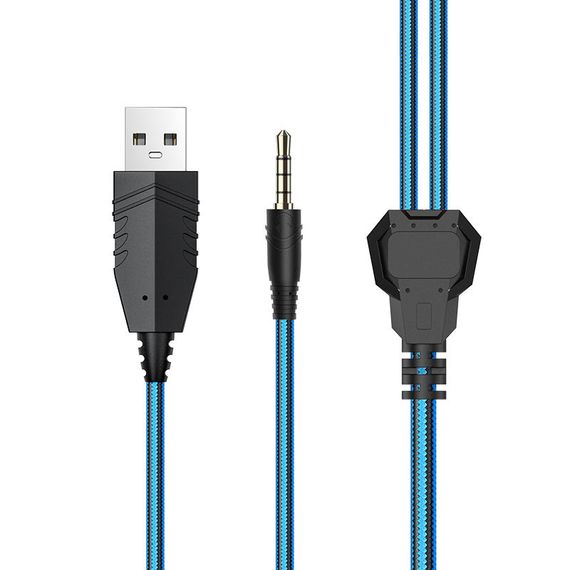 Накладные наушники Hoco W105 Joyful (USB+3.5mm/1.2m) Синий | Зображення 2