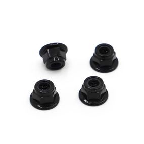 Гайки М5 з фланцем та нейлоновим кільцем для радіокерованих моделей CW (4шт Black)