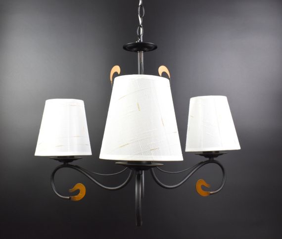 Люстра підвісна на 3 лампочки 25994 Чорний 50-70х56х56 см. | Зображення 2