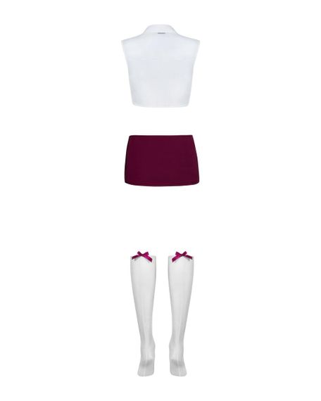Еротичний костюм студентки Obsessive Student 4 pcs costume S/M, топ, спідниця, стринги, гольфи Sex Aura | Зображення 3