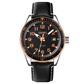 Чоловічий годинник Skmei 9232LRGBK Rose-Gold Black Leather