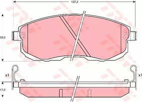 Колодки гальмівні дискові NISSAN TEANA передн.  TRW (GDB1003)