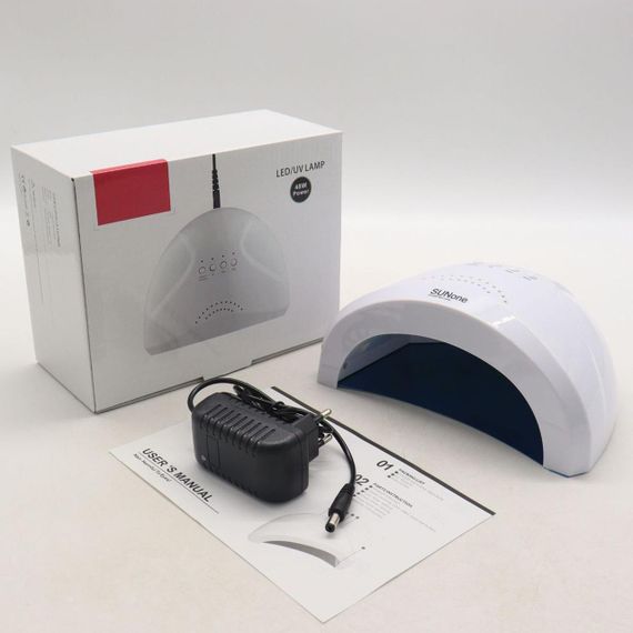 Лампа для манікюру 48 Вт LED+UV SUN ONE WHITE / Лампа для сушіння гель лаку / Настільна манікюрна лампа | Зображення 9