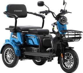Электротрайк Crosser TR-1 1500W 72V 20Ah, трехколесный электроскутер, до 55 км, для взрослых и пожилых Синій