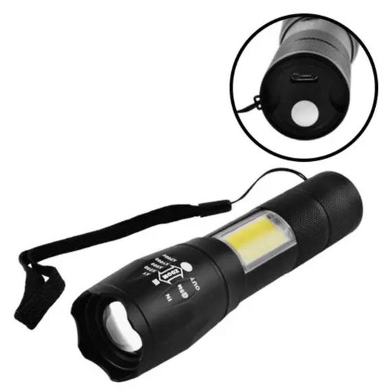 Ліхтарик акумуляторний ручний Bailong BL-29 діод T6 + COB зарядка від USB, ліхтарик led, водонепроникний | Зображення 2