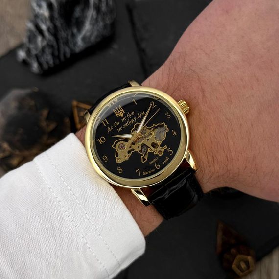 Класичний чоловічий годинник Awarder 022 Не Забуду Дім Gold-Black | Зображення 5