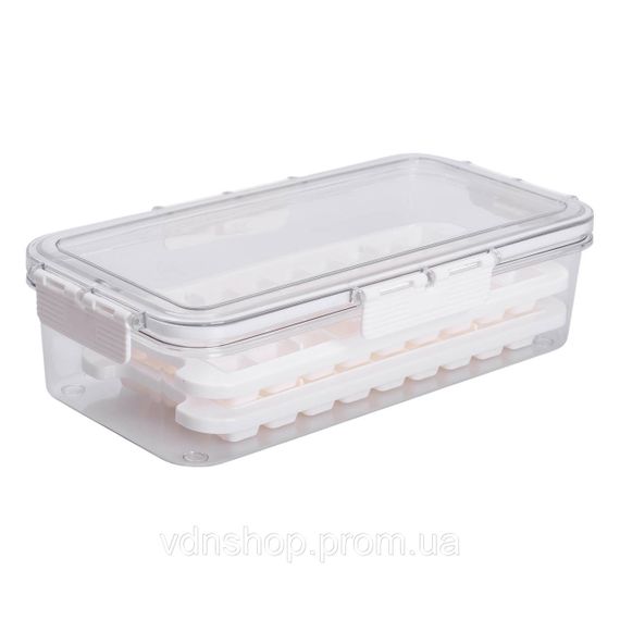 Контейнер для заморозки льоду з кришкою 72 відсіку 30.5х16х7.5 см харчовий контейнер пластиковий Бежевий HP-27-9