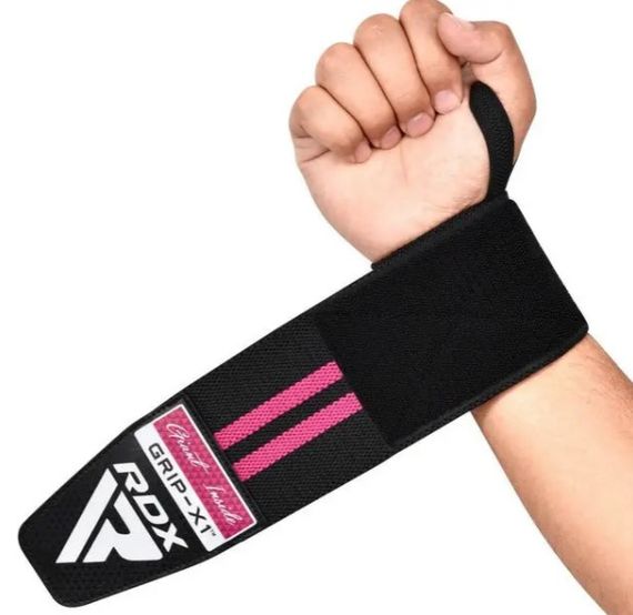 Бинти для зап'ясть (кистьові бинти) RDX GYM WRIST WRAP R11 BLACK/PINK (WAH-WR11BP) | Зображення 1