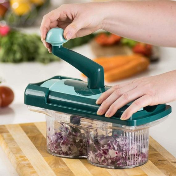 Універсальний подрібнювач овочів Nicer Dicer Twist, Фігурна овочерізка, Терка овочерізка SJ-713 з контейнером | Зображення 8