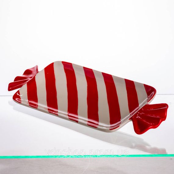 Блюдо сервірувальне у формі цукерки 26×12,5 (см) прямокутне з ручками з порцеляни CR-1-30 | Зображення 2