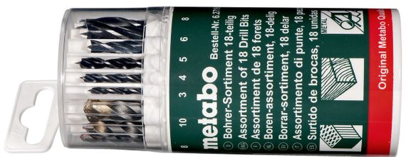 Набор сверл Metabo Набiр 18 шт. (камень, металл, дерево 3-10 мм) (627190000)