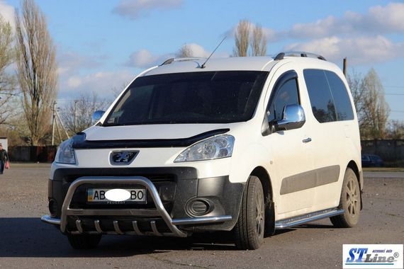 Кенгурятник WT003-Plus (нерж.) 51 мм для Peugeot Partner Tepee 2008-2018 гг | Зображення 1