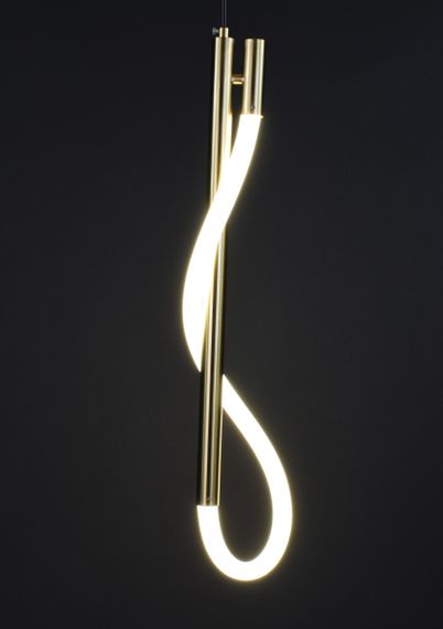 Люстра світлодіодна підвісна LED світильник для квартири на стелю лед 27639 Латунь 65-180х14х10 см. | Зображення 1