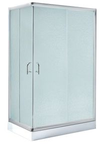 Набір Lidz Душова кабіна Wawel SC100x80.SAT.LOW.FR, прямокутна, скло Frost 5 мм + Душовий піддон Kapielka ST100x80x14