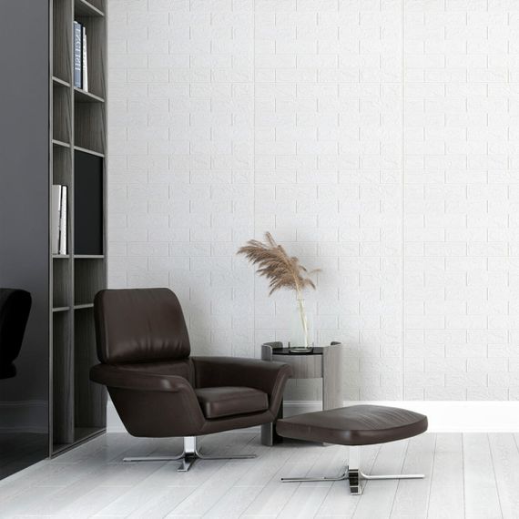 Самоклеюча 3D панель під білу цеглу в рулоні 19600x700x3мм (R001-3-20) SW-00001392 | Зображення 4