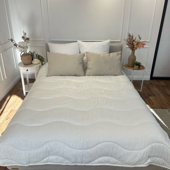 Ковдра двоспальна вовняна Viluta Comfort 21422 170x210 см бежева | Зображення 4