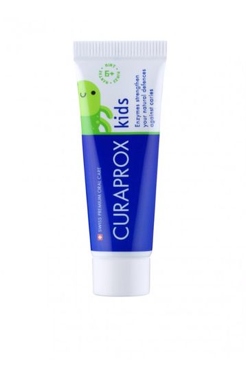 Дитяча зубна паста Curaprox TPkids1450M (10ml) з ніжним м’ятним смаком. З фтором 1450ppm. Для дітей віком від 6-ти років.