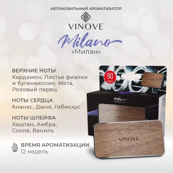 Ароматизатор в машину Vinove Мілан натуральна деревина | Зображення 3
