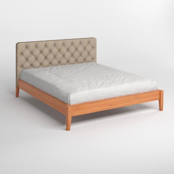 Двоспальне дерев&#039;яне ліжко Mebigrand Рим ДК Яблуня/Аляска 23 (Бежевий) Б3 140х190 см (MBG-5020) | Зображення 1