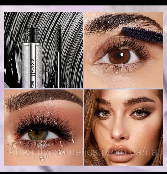 Водостійка туш для вій з силіконовою щіточкою, Skyvii | Зображення 3