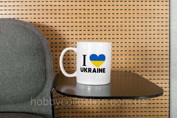 Кружка керамічна з патріотичним принтом "I Love Ukraine" 330 мл Біла | Зображення 8
