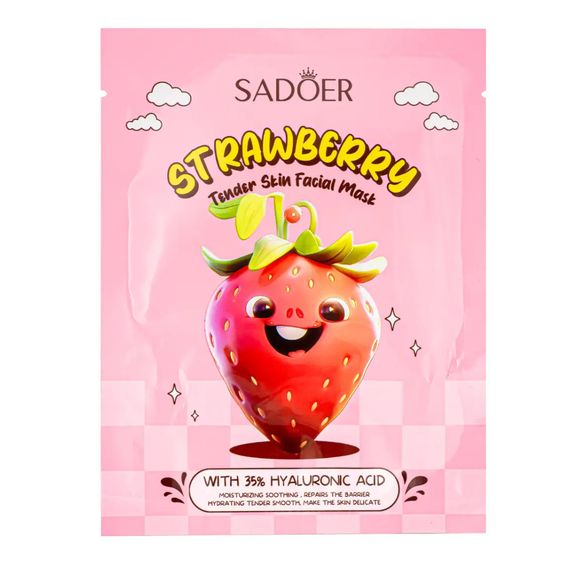 Тканевая маска для лица Sadoer с экстрактом клубники, 25г