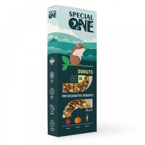 Ласощі Special One Пончики для декоративних гризунів паприка гарбуз морква 60 г
