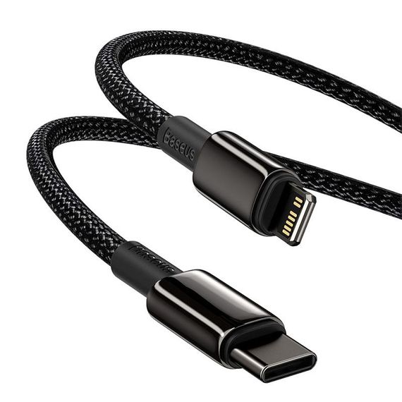 Дата кабель Baseus Tungsten Gold Type-C to Lightning PD 20W (2m) (CATLWJ) Чорний | Зображення 2