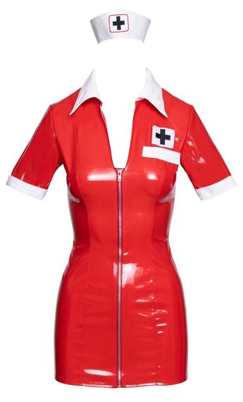 Костюм медсестри червоний Black Level Vinyl Nurse red XL | Зображення 4