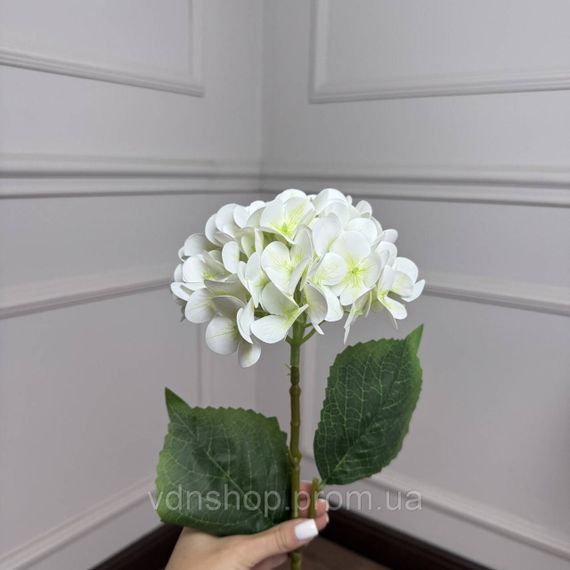 Гортензія штучна латексна h=70см. d=17 cm 1шт. Колір: білий WA-88 | Зображення 1