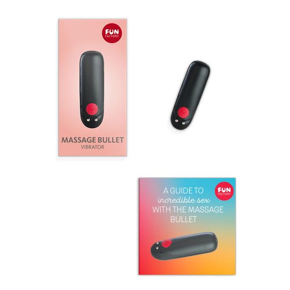 Віброкуля Fun Factory Massage BULLET, чорна, діаметр 2,5 см, 3 швидкості, 3 малюнки вібрації Sex Aura | Зображення 3