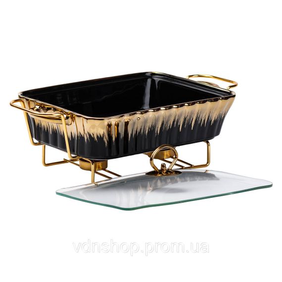 Мармит фарфоровый 1,5-литровый прямоугольный черный HP1047 | Зображення 2