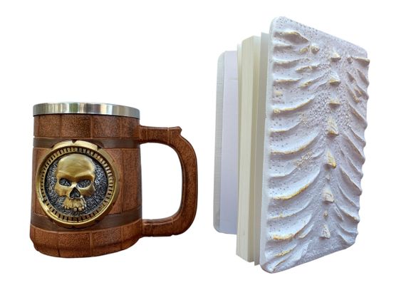 Подарунковий набір Кухоль 3D Череп Gold Rose та Блокнот 3D «Око Крижаного Хранителя» | Зображення 1