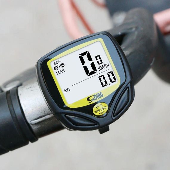 Велокомп'ютер бездротовий, 14 функцій, SunDing SD-548C / Велосипедний спідометр / Одометр для велосипеда | Зображення 1