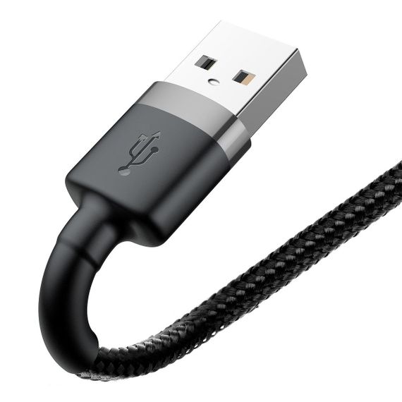 Кабель Baseus Cafule Cable USB For Lightning 2.4A 1m Gray+Black | Зображення 1