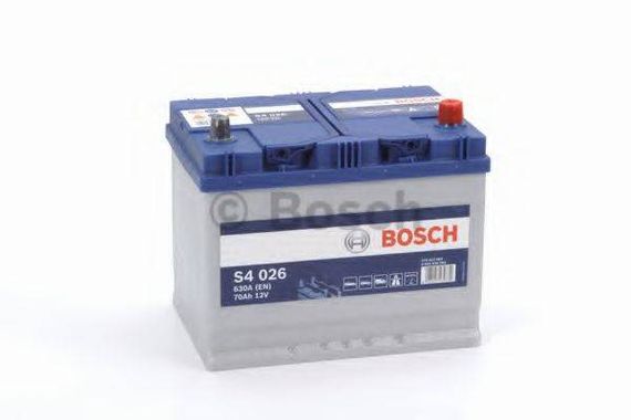 Акумулятор 70Ah-12v BOSCH (S4026) (261x175x220),R,EN630(Азія) BOSCH 0092S40260 на TOYOTA TACOMA II пикап (RN6_, RN5_, LN6_, YN6_, YN5_, LN5_)