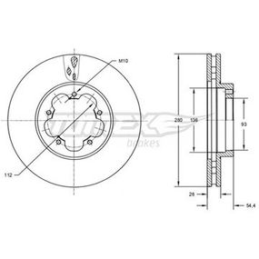 Диск тормозной передний Ford Transit 06-14 (280x28), TX 72-84