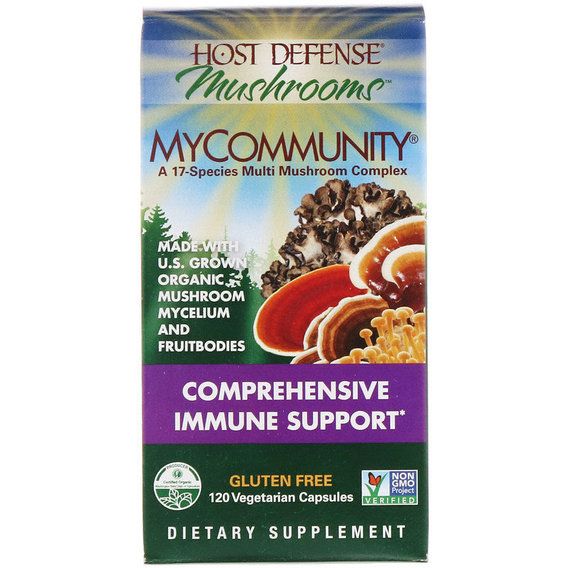 Натуральная добавка для иммунитета Fungi Perfecti MyCommunity, Comprehensive Immune Support 120 Veg Caps FPI-03813