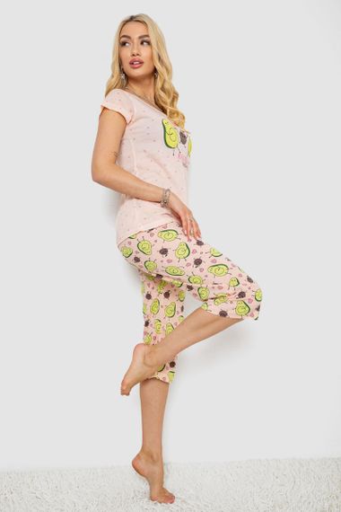 Піжама жіноча з принтом, колір персиковий, 243R7093 | Зображення 2
