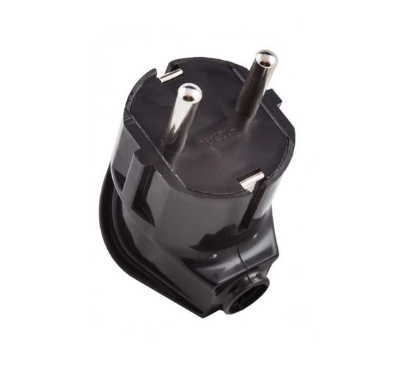 Вилка 90" с заземлением черная 16А 250В | Зображення 1