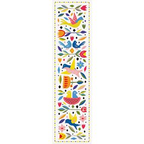 Доріжка на стіл (раннер) Різнокольорові птахи 150x40 см (DR_TR001)