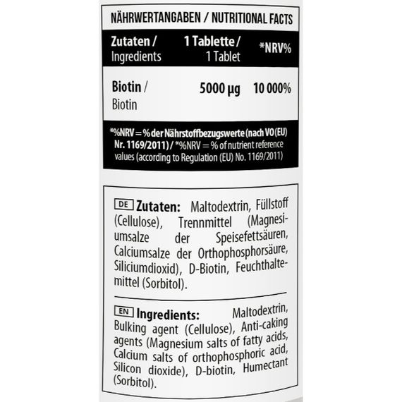 Витамин B для спорта MST Nutrition Biotin 5000 100 Tabs | Зображення 1