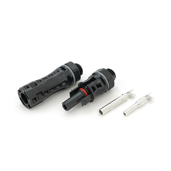 Конектор MC4 YMC4-1.5K 1500V, <30A, луджений-мідний під затискач, під переріз 1.5-6mm2, під кабель 4-6mm, PANEL TYPE. IP67, -40℃--+85℃, Q400 Black