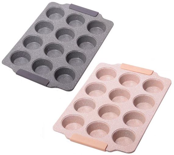 Форма для випічки кексів Kamille Marble 38х26см, 12 осередків