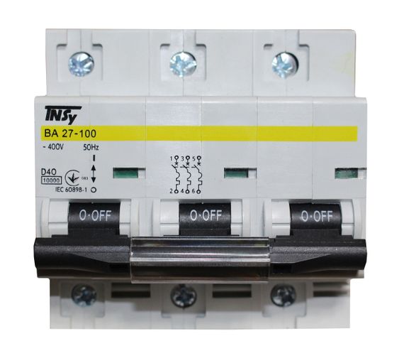 Автоматический выключатель ВА27-100 3Р 40А 10 кА х-ка D Ny95504903 | Зображення 1